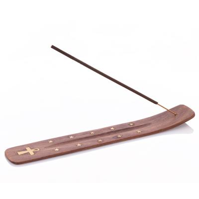 Wooden Levelled Incense Stick Burner - Cross